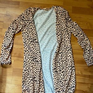 Leopard print long cardigan